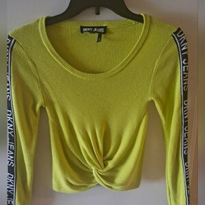 DKNY Lime Long Sleeve Knotted Tee